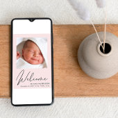 Welkom Foto Collage Baby Girl Pink Birth Aankondiging