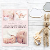 Welkom Foto Collage Baby Girl Pink Birth Aankondiging