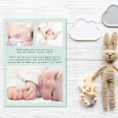 Welkom Foto Collage Mint Green Birth Aankondiging