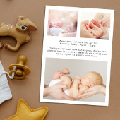 Welkom Foto Collage White Script Birth Aankondiging
