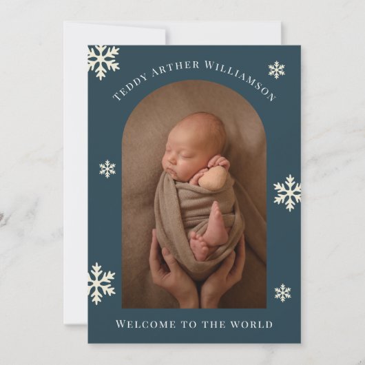 Welkom Foto Kerstmis baby Aankondiging (Voorkant)