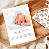 Welkom foto White Script Birth Aankondiging