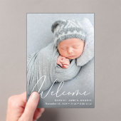 Welkom Fotoscript Acryl Geboorteaankondiging Uitnodigingen (Insitu (Draagbaar))
