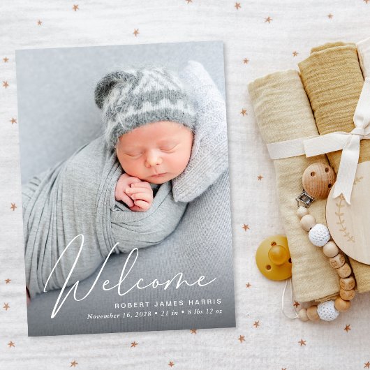 Welkom Fotoscript Acryl Geboorteaankondiging Uitnodigingen