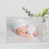 Welkom Fotoscript Genderneutrale geboorte Aankondiging (Staand voorkant)