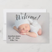 Welkom Fotoscript Genderneutrale geboorte Aankondiging (Voorkant)