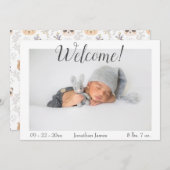 Welkom Fotoscript Stats Birth Announounding Aankondiging (Voorkant / Achterkant)