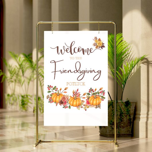 Welkom Friendsgiving Potluck Herfstviering Perfect Poster