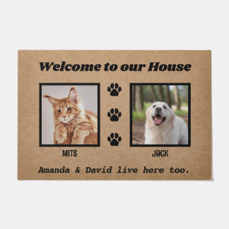 Welkom Funny Dogs House Custom 2 Pet Foto Deurmat