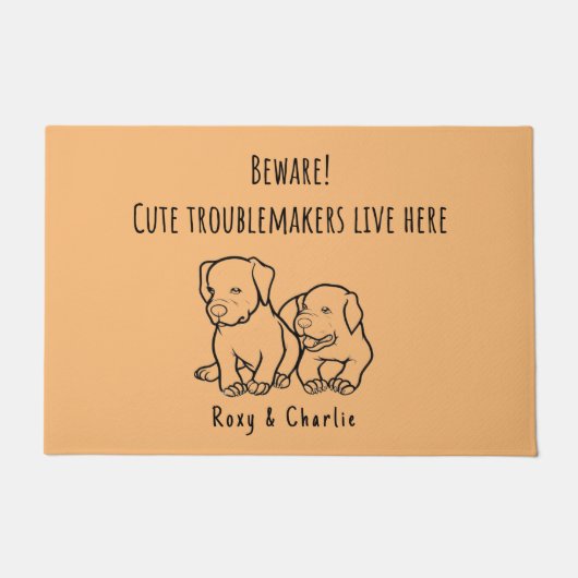 Welkom Funny Pet Doormat Custom 2 Dog names Deurmat (Voorkant)