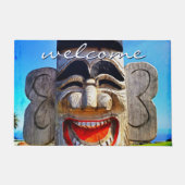 Welkom Funny Wood Totem Face Laughing Deurmat (Voorkant)
