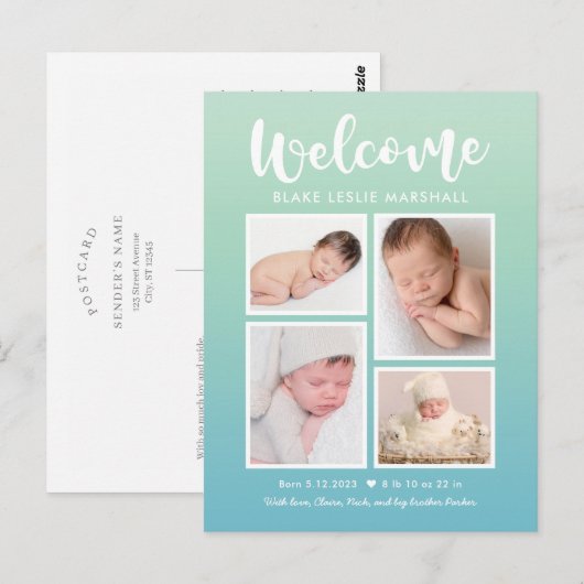 Welkom galerij Modern Aankondiging Briefkaart (Voorkant / Achterkant)