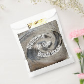 Welkom Gast Rustic Brown Mozaïek Strandhuis Bedankzakje (Gezegeld)