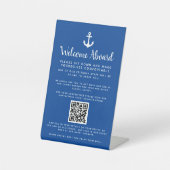 Welkom gast teken QR code logo Reclamebord Met Voetstuk (Voorkant)