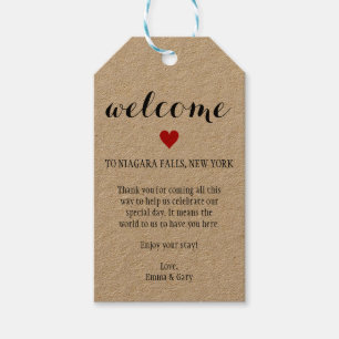 WELKOM GASTEN BESTEMMING BRUILOFT CADEAU LABEL CADEAULABEL