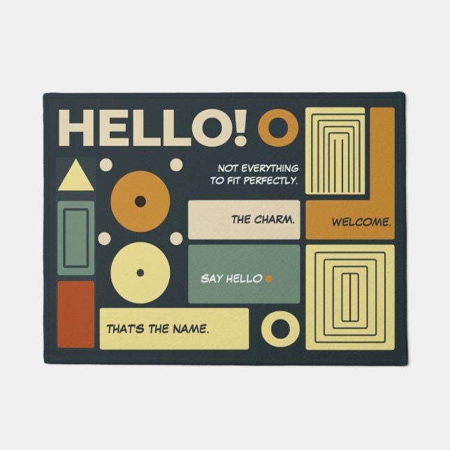 Welkom gasten met een gepersonaliseerde Bauhaus tw Deurmat (Voorkant)