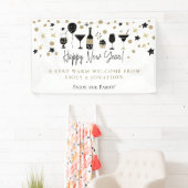 Welkom gasten Nieuwjaarsfeest Namen Cocktails Spandoek (Insitu)