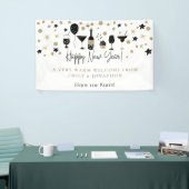 Welkom gasten Nieuwjaarsfeest Namen Cocktails Spandoek (Beurs)