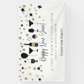 Welkom gasten Nieuwjaarsfeest Namen Cocktails Spandoek (Verticaal)