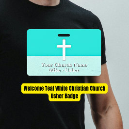 Welkom gastheer Witte Christelijke Kerk Badge