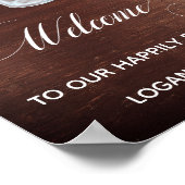 Welkom gebarentaal Burgundy Roos Roze Floral Mason Poster (Hoek)