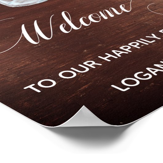 Welkom gebarentaal Burgundy Roos Roze Floral Mason Poster (Hoek)