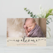Welkom geboorteaankondiging aankondiging (Staand voorkant)