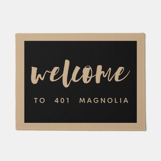 Welkom geborsteld | Gepersonaliseerd Deurmat (Voorkant)