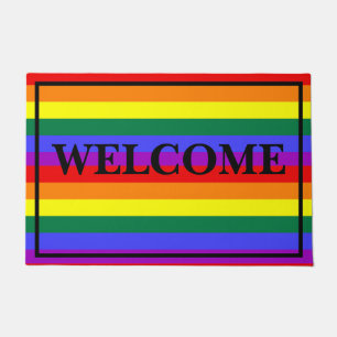Welkom Gecombineerde kleuring LGBT-kleuren Deurmat