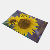 WELKOM Geglusterde Zonnebloemen Dichte Foto Deurmat (Schuin)