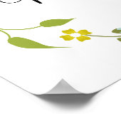 Welkom gele bloemenkrans poster (Hoek)