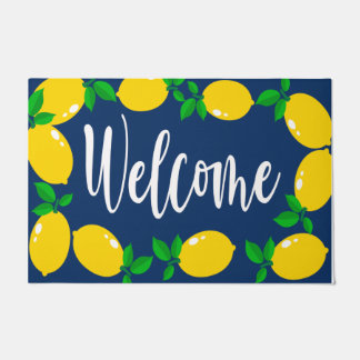 Welkom Gele Citroendeurmat, Lemon Lover Mat