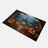 Welkom | Gelukkige Halloween snode pompoenen Deurmat (Schuin)