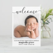 Welkom Genderneutraal foto Stats Birth Aankondiging (Staand voorkant)