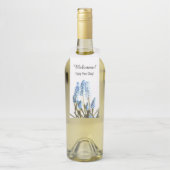 Welkom! Geniet van je verblijf! Blauwe flacon Labe Flessenhanger (Op fles)