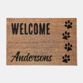 Welkom gepersonaliseerd - Paw Prints - Hondenliefh Deurmat (Voorkant)