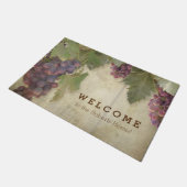 Welkom gepersonaliseerde Elegant Rustic Wine Deurmat (Schuin)