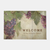 Welkom gepersonaliseerde Elegant Rustic Wine Deurmat (Voorkant)