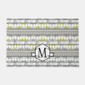 Welkom Gepersonaliseerde Monogram Aztec Chevron Deurmat (Voorkant)