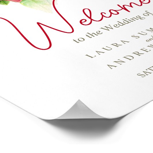 Welkom gepersonaliseerde trouwbord waratah art poster (Hoek)