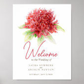 Welkom gepersonaliseerde trouwbord waratah art poster (Voorkant)
