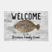 Welkom Gevist Flounder familienaam rustiek Deurmat (Voorkant)