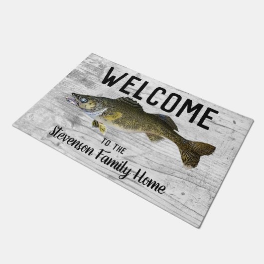 Welkom, Gevist thuisgebruik Walleye Familienaam Deurmat (Schuin)