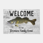 Welkom, Gevist thuisgebruik Walleye Familienaam Deurmat (Voorkant)