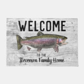 Welkom Gevist Thuiskatoen voor forel familienaam Deurmat (Voorkant)