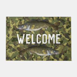 Welkom Gevist Walleye Fish Camo Home Cottage Deurmat