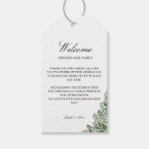 Welkom Gift Bag Label in Classic Greenery