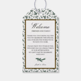 Welkom Gift Bag Label in Pine Cadeaulabel