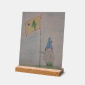 Welkom Gnome met de oude Maine-vlag Acryl Bord (Hoek)