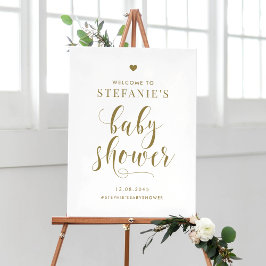 Welkom Gold Bold Script-Baby shower Poster